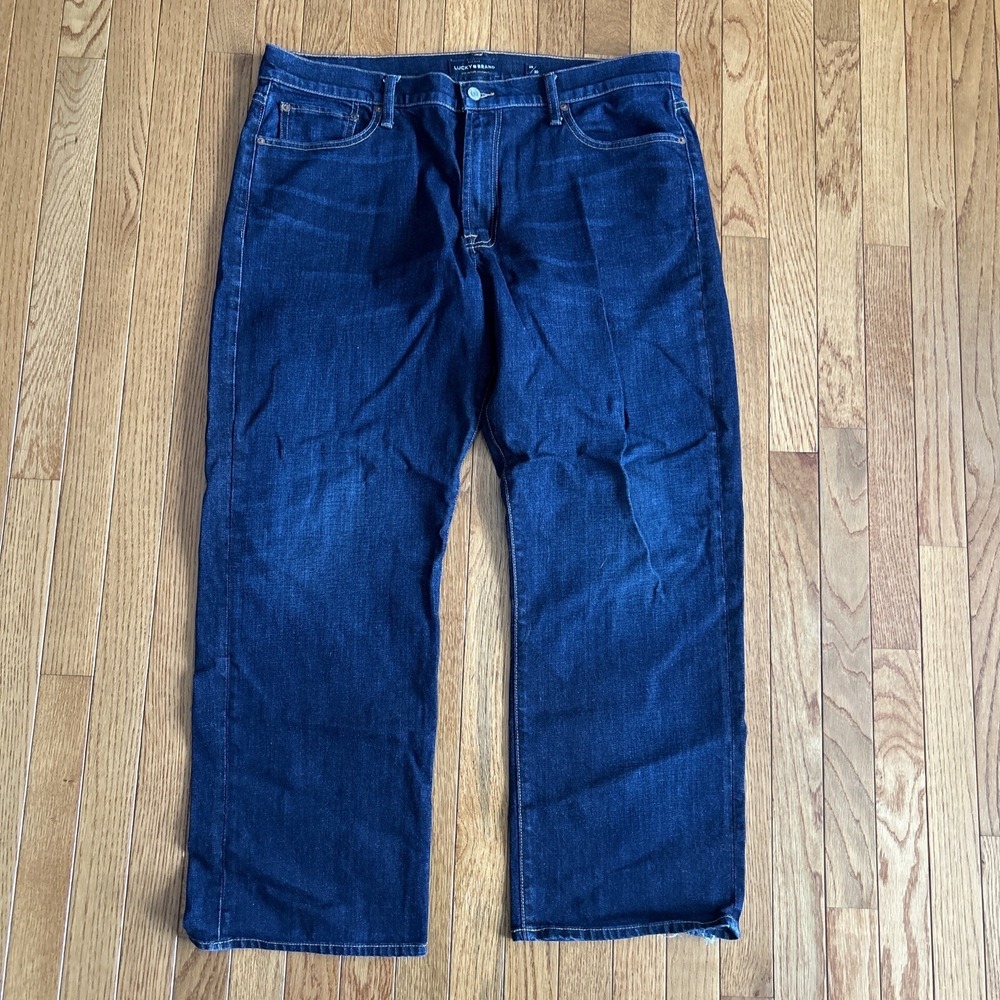 Lucky Brand Jeans 181 Relaxed Straight Mens 38/30 (Actual 39x30) Blue Dark Wash